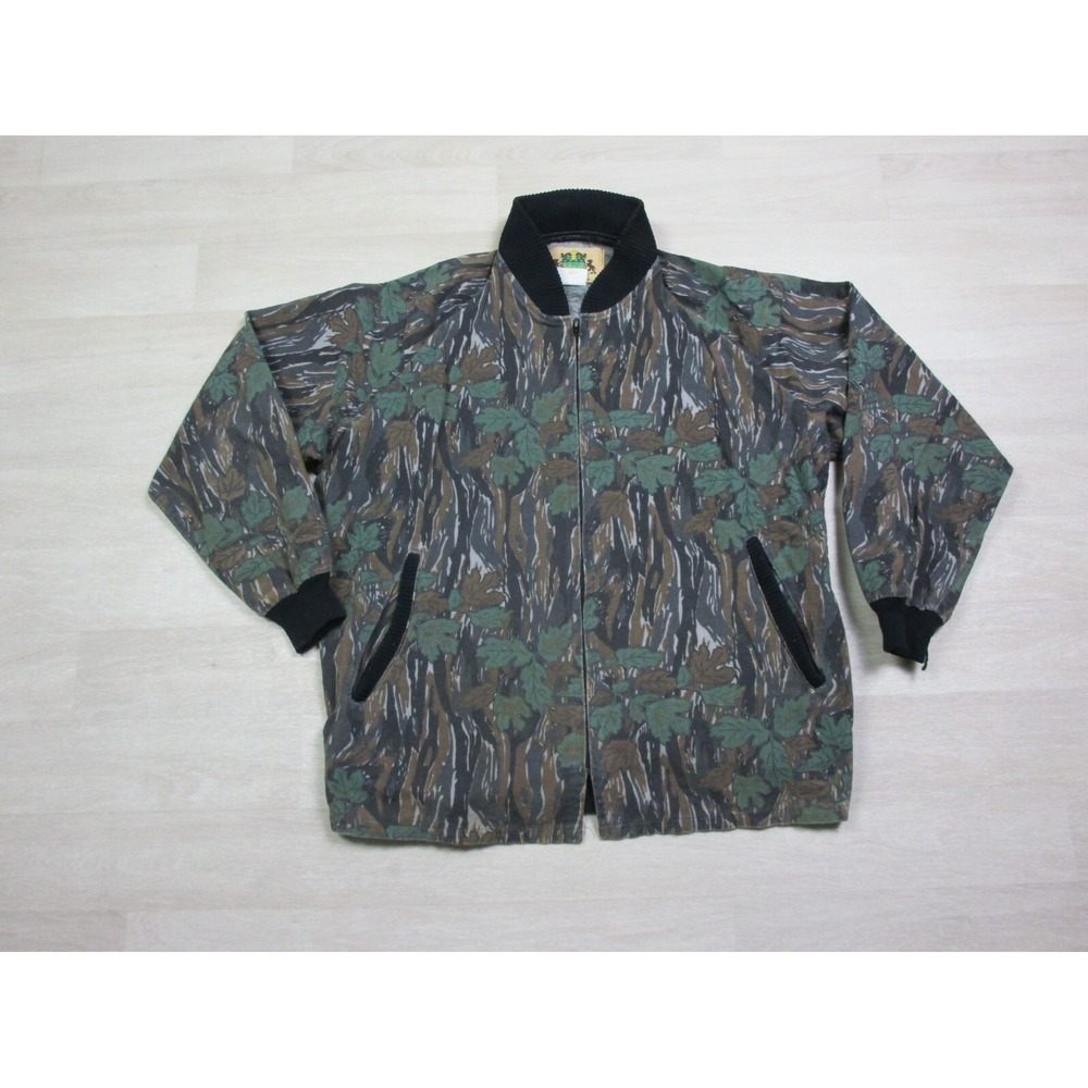 Vintage Ideal Camouflage Camo Jacket (L)‎ Silent Leaf Chamois Hunting Woodland